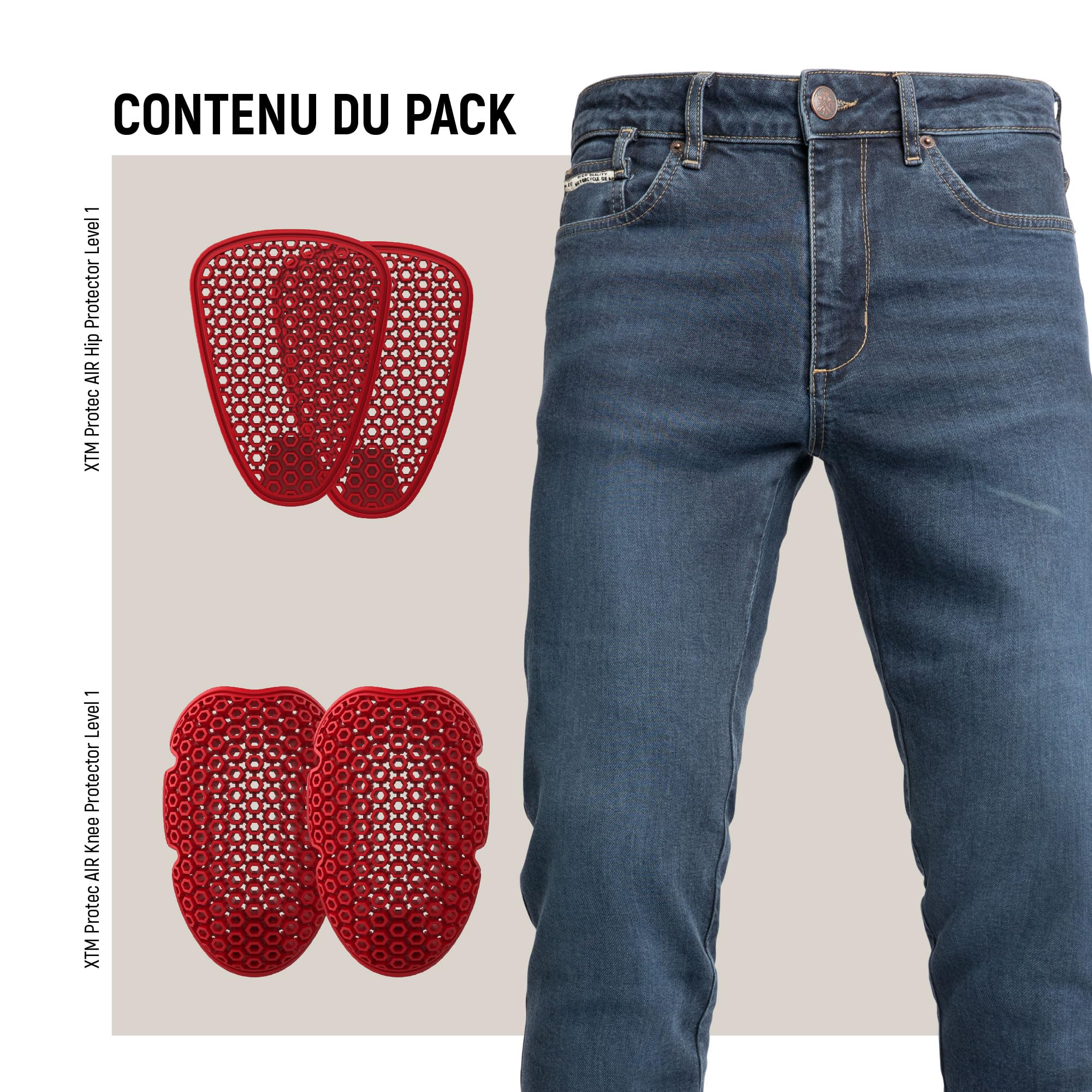 John Doe Taylor Mono Pantalon Moto Taylor Mono,Homme,32/32,Indigo - Sportif. - Homme