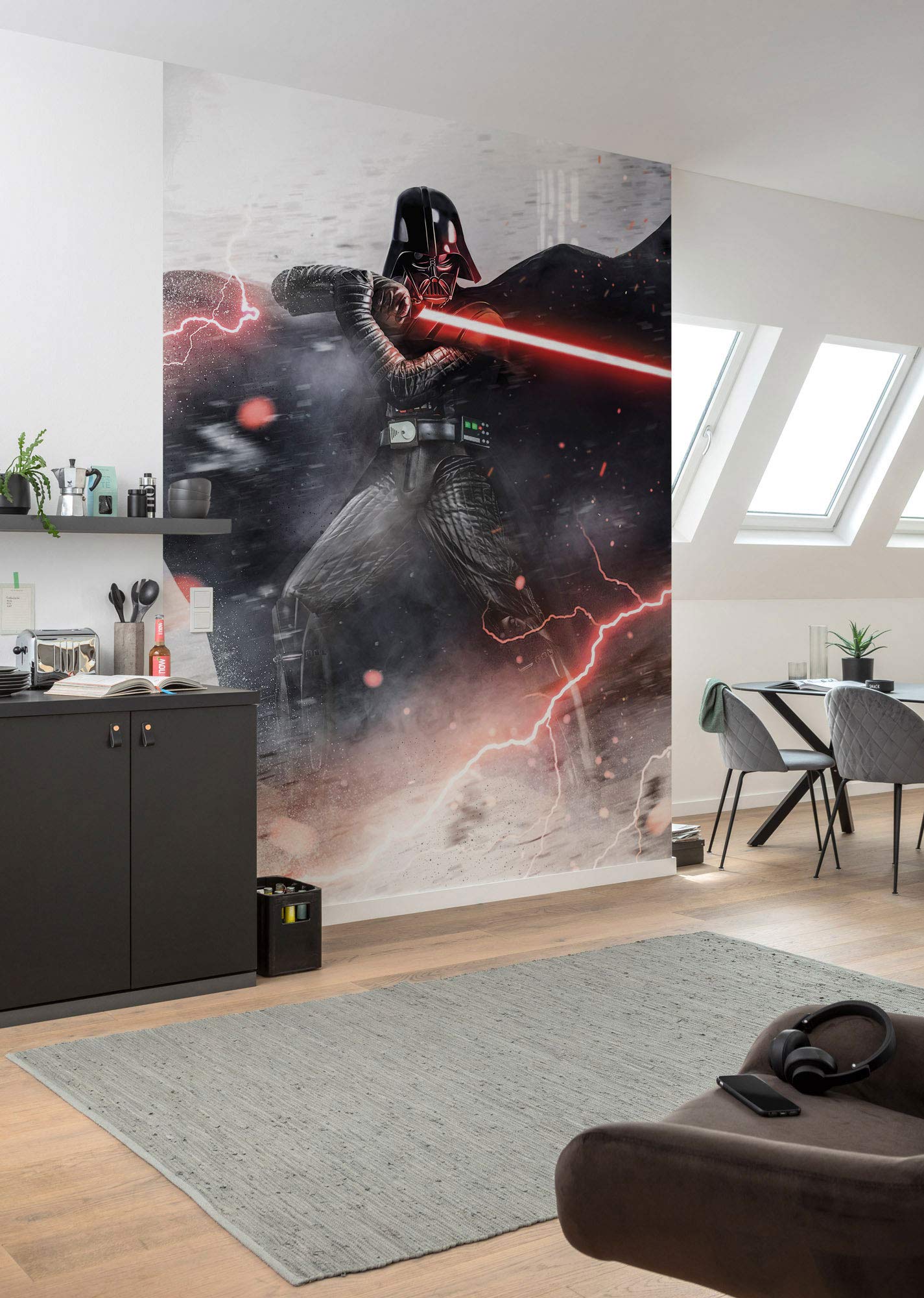 Komar Star Wars fototapeta z włókniny - Star Wars Vader Dark Forces - wymiary: 200 x 280 cm (szerokość x wysokość) - tapeta dziecięca, pokój dziecięcy, tapeta - IADX4-025