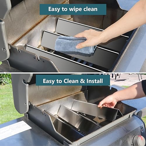 Miniatura 6 de FlameDuty Piezas de repuesto para Weber Spirit de 15.3 pulgadas de acero porcelánico 7635 placa de calor para parrilla y tubo de quemador 69785 para