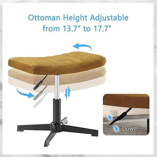 Miniatura 4 de Art Leon Silla cruzada con reposapiés y almohada lumbar, silla de escritorio de oficina sin brazos, sin ruedas, moderna silla giratoria de altura