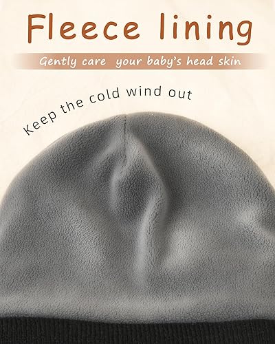 Miniatura 3 de FURTALK Gorro de invierno con forro polar para bebés de 0 a 8 años