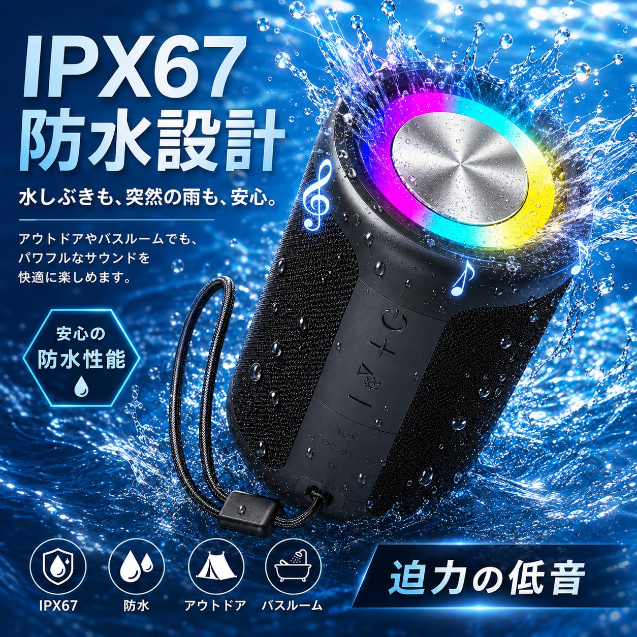 Amazon | Bluetoothスピーカー【人気新アップグレード＆パワフルな水中