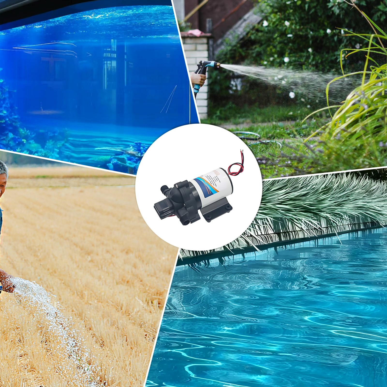 2088-422-144 Pompe à eau 12 V 3,3 GPM 45 PSI RV 1/2 MNPT pour jardin, camping-car, yacht et autres systèmes d'alimentation en eau