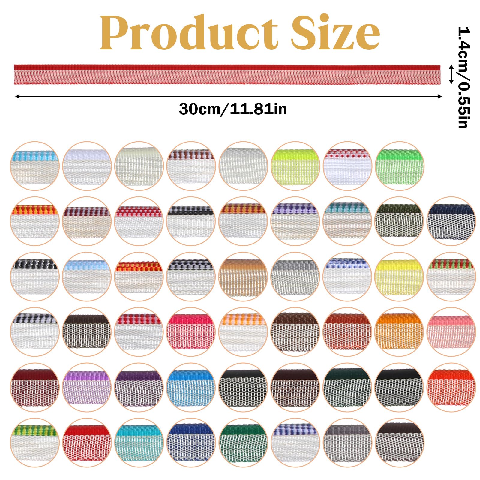 Buchbinder-Endbänder, 30 x 1,3 cm breit, Baumwoll-Buchstützen-Materialien, zuschneidbare Buchbindungs-Sets für Anfänger, Schulbedarf, 52 Stück (mehrfarbig)