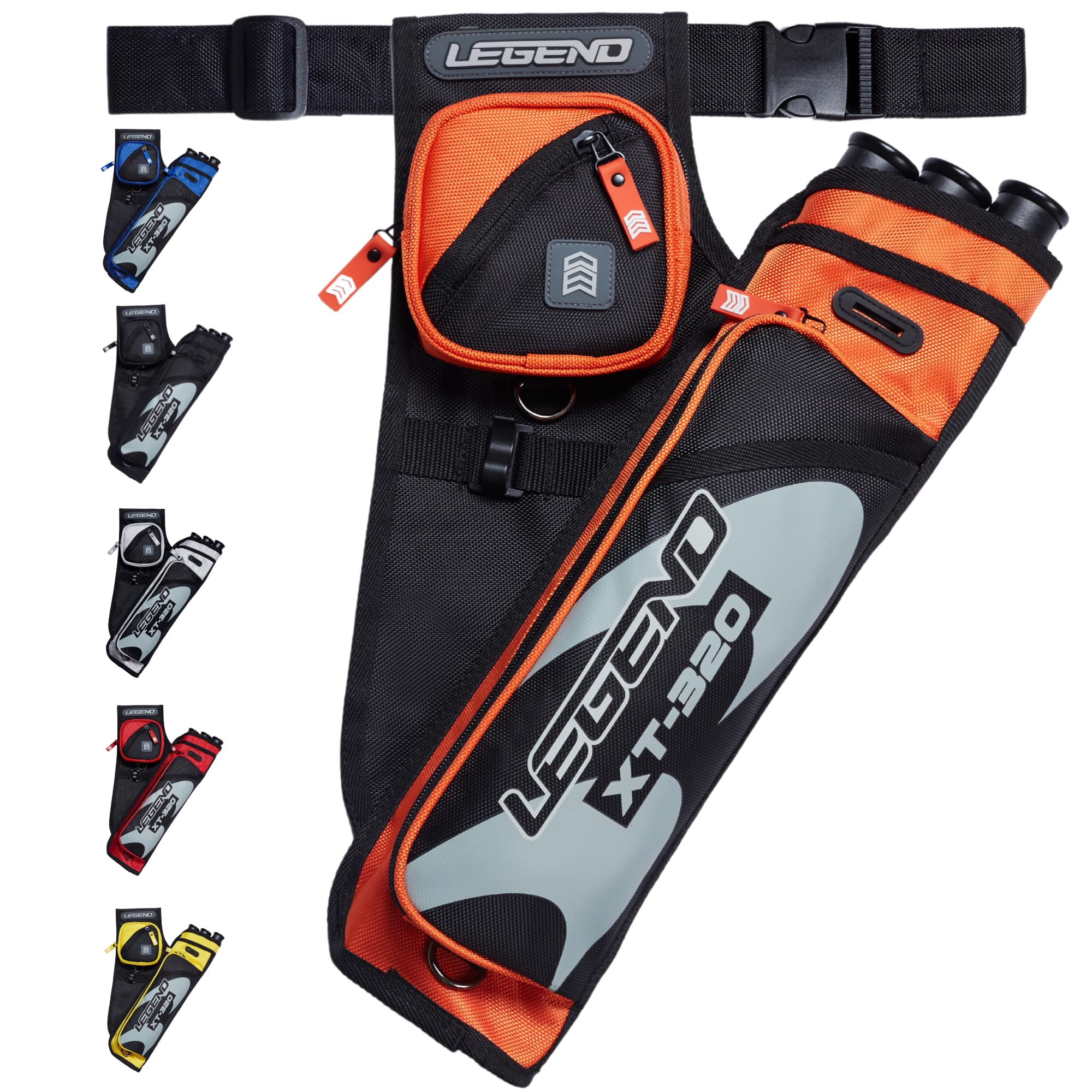 Legend Archery Hip Target Quiver 3-Tube Multi-Pocket Arrow Holder