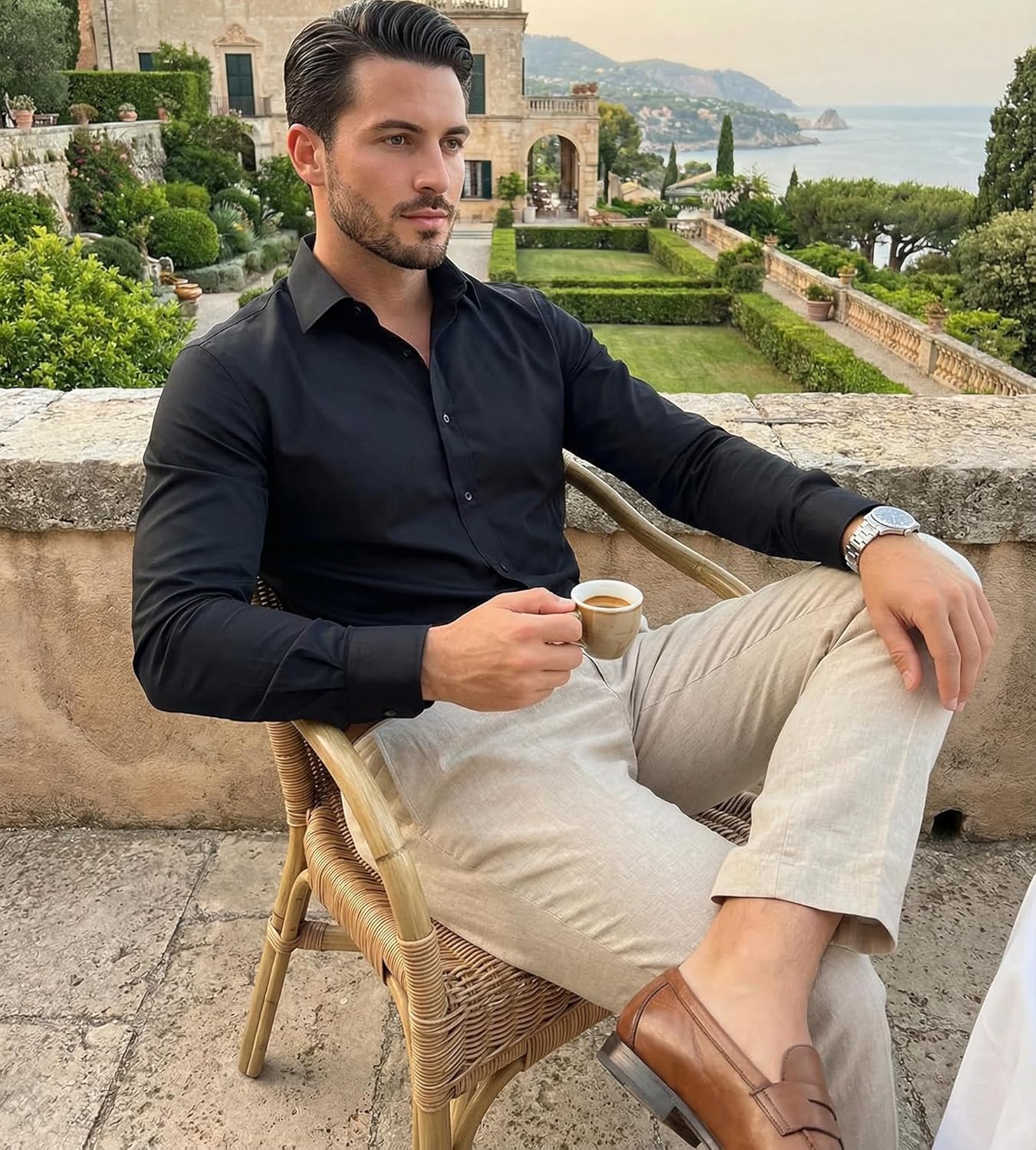 Beninos Men's Dress Shirts Casual Long Sleeve Button Down Shirt - Image 3