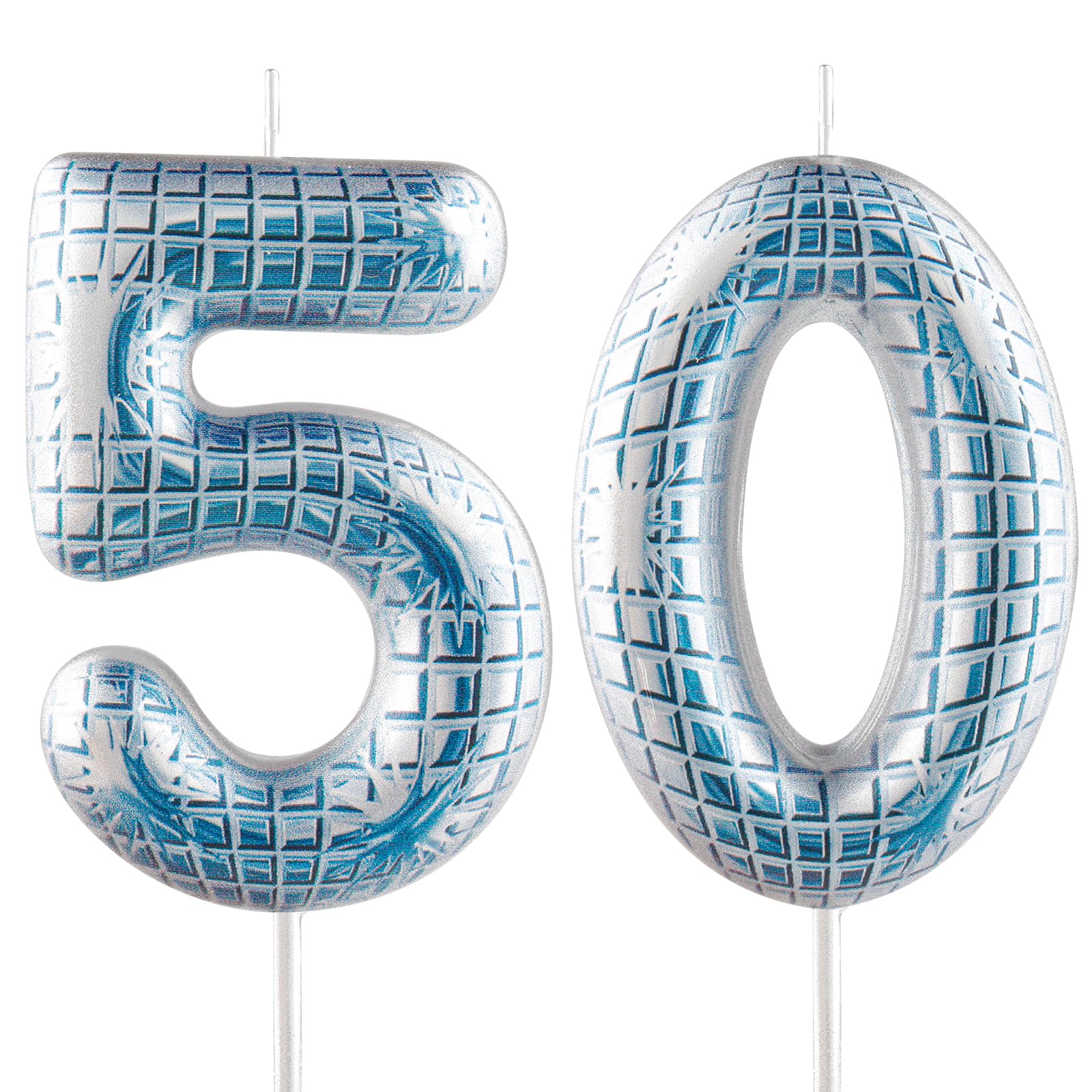 Funny Disco Themed Birthday Candles, Number 50 Retro Disco Mirror Ball Candle Cake Topper Decorations, Dance Party Supplies, 18th 21th 30th 40th 50th 60th Birthday Gifts for Him Her Disco Lovers
