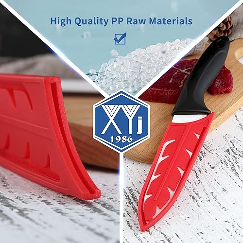 Vista 13 de XYJ Juego de 2 fundas de cuchillo de seguridad para cuchillos, protector de borde, funda universal para cuchillos, chef, cuchillo de cerámica