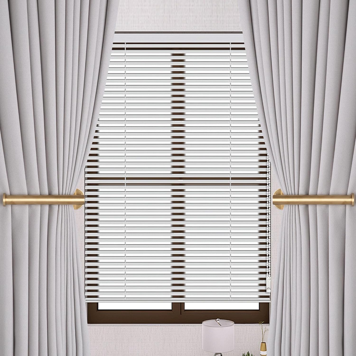 Fermatende A Parete A Forma Di U - 2 Pezzi In Legno, Per Tende E Appendiabiti, Bianco - Foto 8