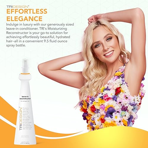 Miniatura 6 de TRIDESIGN TRI Professional Haircare Reconstructor - Acondicionador en espray sin enjuague – Tratamiento de reparación para cabello dañado, repara,