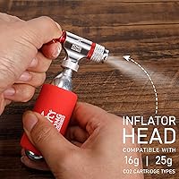 Vista 4 de Kit de herramientas de reparación de bicicletas-Kits de inflador de CO2 con cartuchos de CO2, multiherramientas 8 en 1, bolsa de sillín, parches