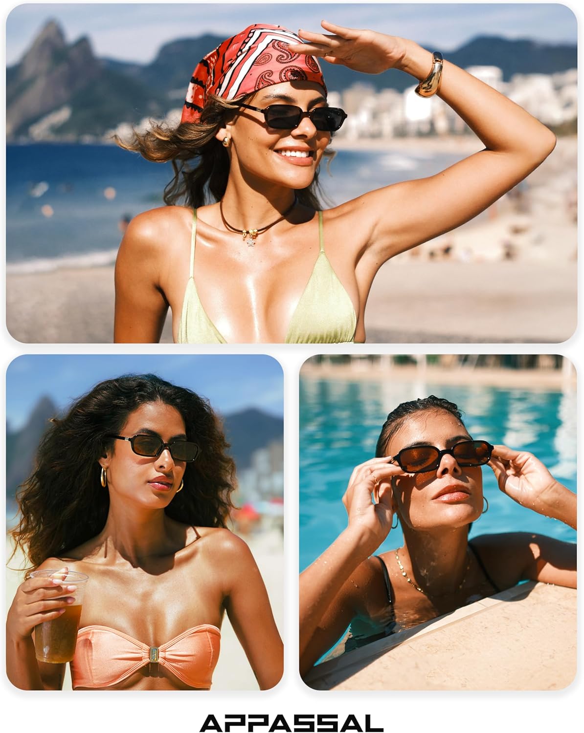 Retro Rectangular Sunglasses for Women Vintage 2026 Fashion Trendy Funny Small 90s Square Sunnies AP3698 - Image 2