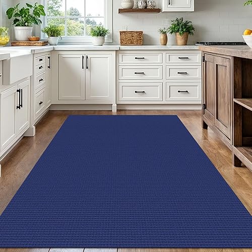 Miniatura 484 de IOHOUZE Alfombra lavable de 4 x 6 pies con parte trasera de goma antideslizante tejida para interiores y exteriores, alfombra para entrada