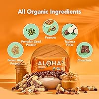 Vista 68 de ALOHA Barras de proteína orgánicas a base de plantas, expreso de chocolate (85 mg de cafeína), 12 barras, veganas, bajas en azúcar, sin gluten