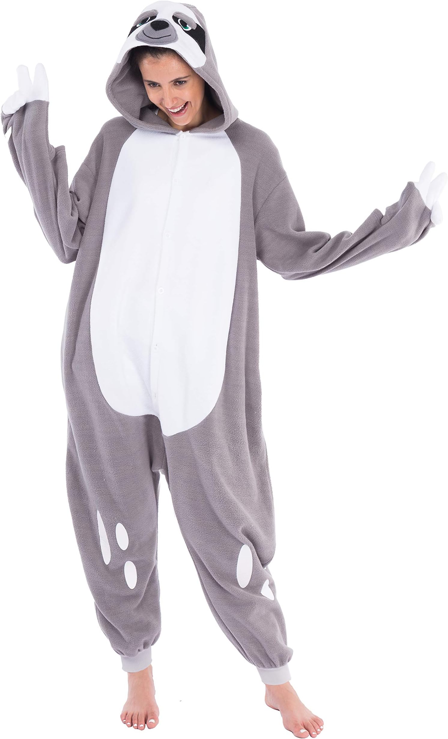 Spooktacular Creations Adult Unisex Onesie Pajama Plush Cosplay Sloth Animal Costume