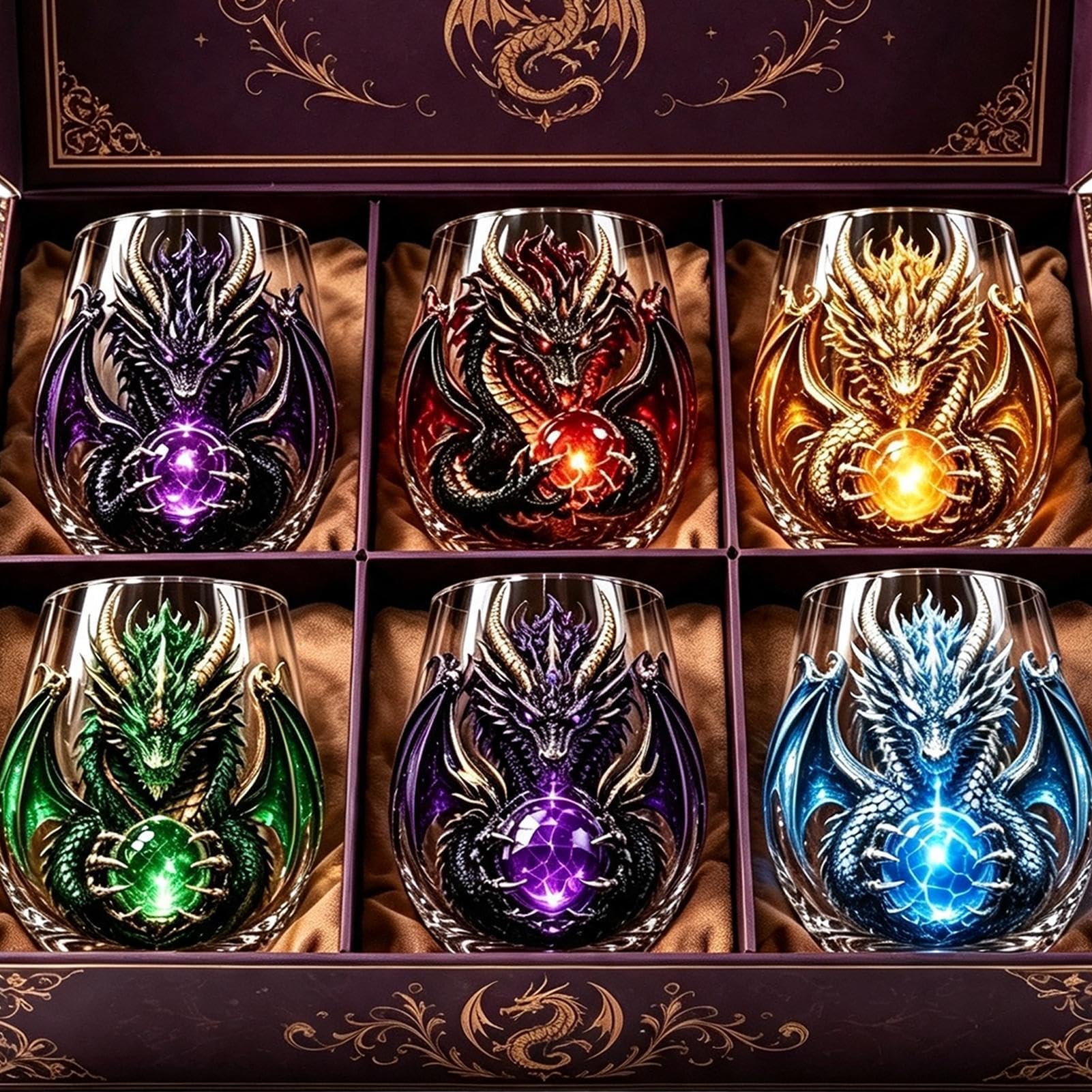 Verres à cocktail 3D Dragon sans pied Whisky vin eau tasses