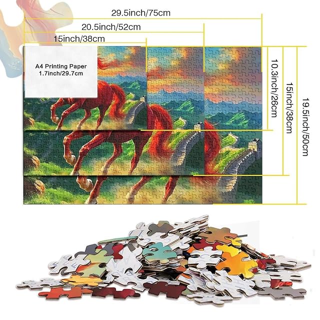 Foto 5 de 7 de Caballo 1000 Piezas Puzzle Niños Regalo Animal DecoracióN Familiar Entretenimiento Adultos 38x26cm/1000pcs