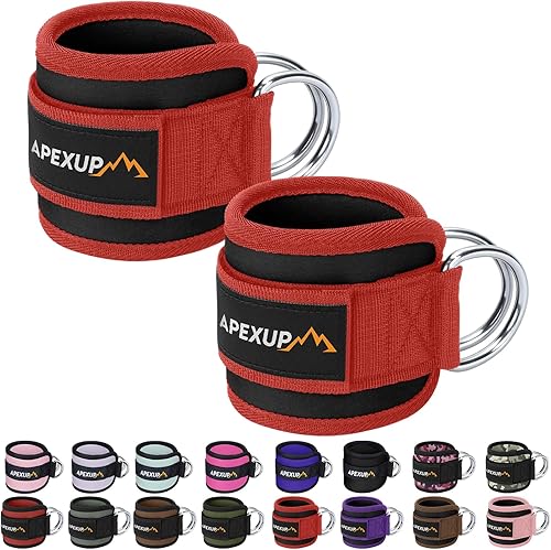 Miniatura 31 de APEXUP Correa de tobillo para máquina de cable, bandas de resistencia de tobillo, correas de tobillo de patada hacia atrás con cable para gimnasio