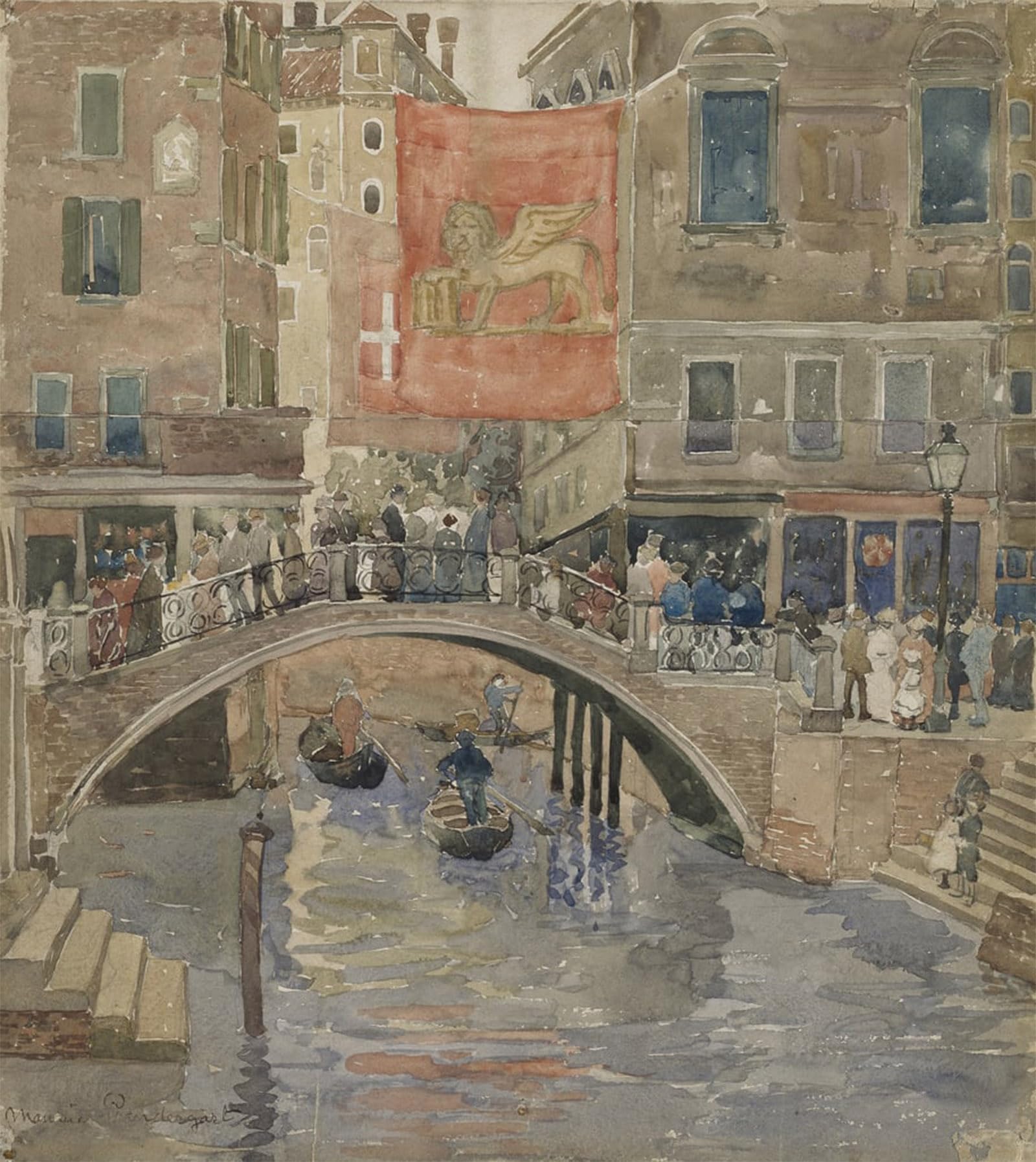 SERENDIPITP Vintage Picture Print on Canvas Wall Art Poster Famous Painting by Maurice Brazil Prendergast Artwork Print Poster for Wall Decor 60x90cm