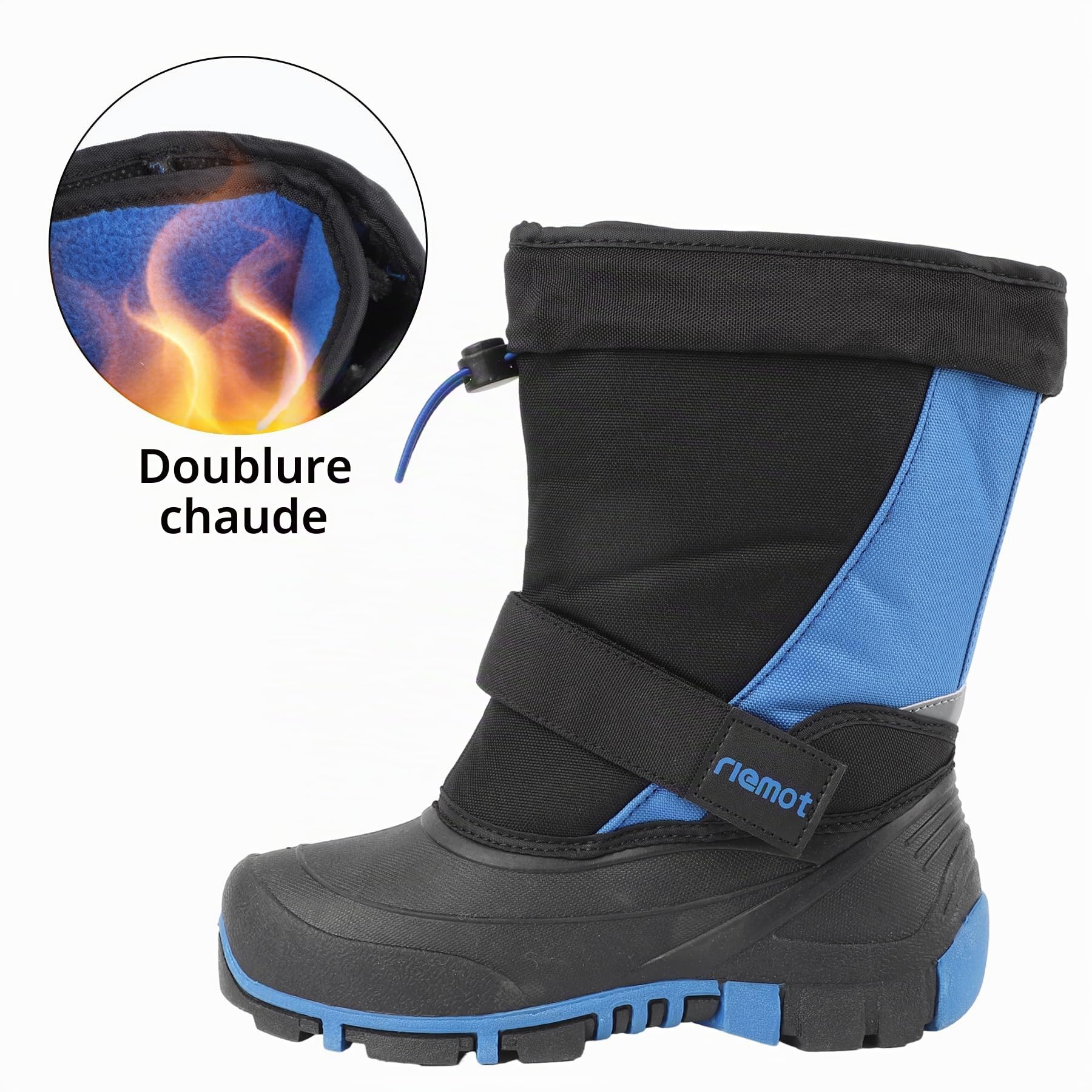 riemot Enfant Bottes de Neige Garçon Fille Imperméable Chaussures d'hiver Chaudes Antidérapantes Bottes Bottines de Randonnée Boots de Trekking Outdoor