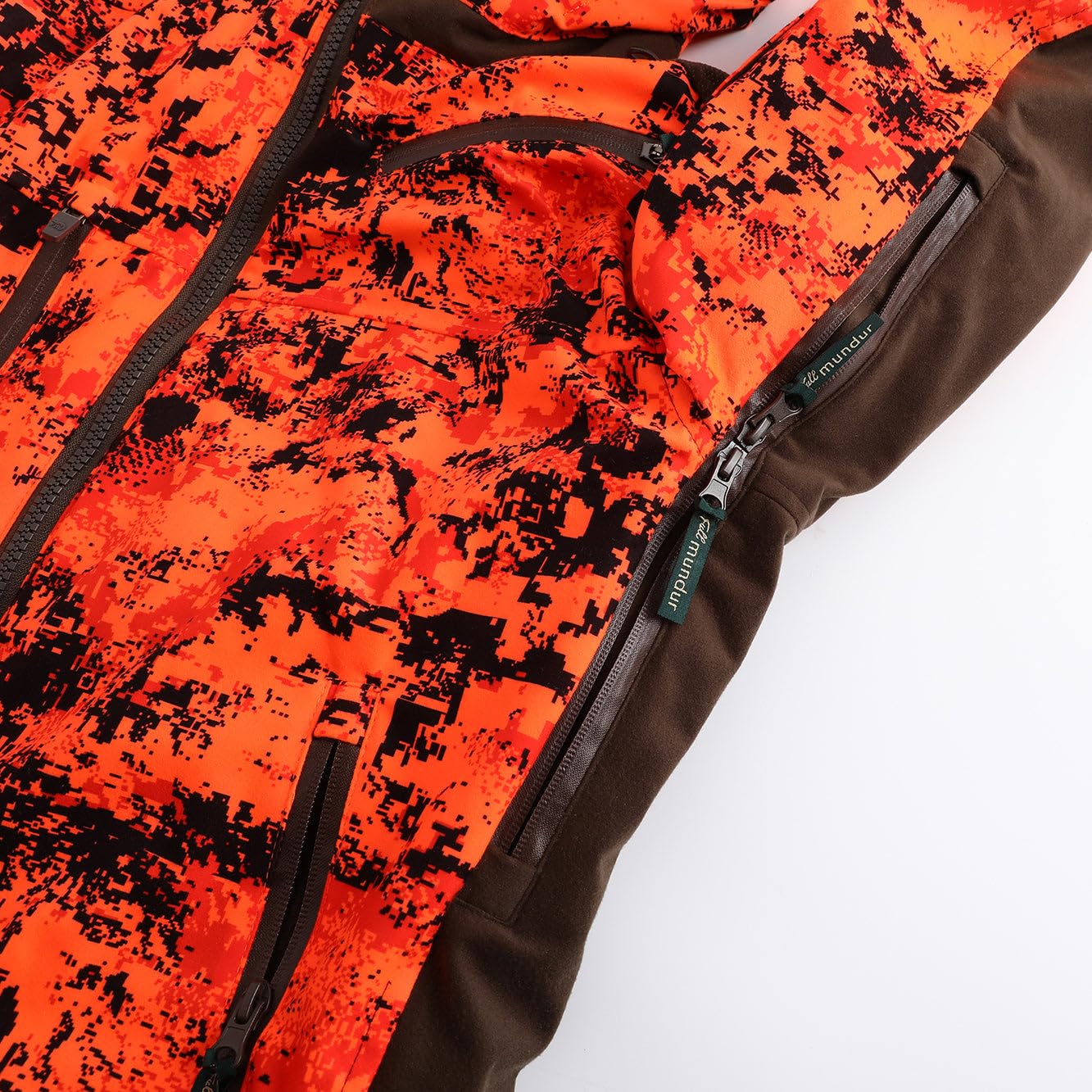 Chaqueta de caza camuflaje naranja resistente al viento y agua para hombre