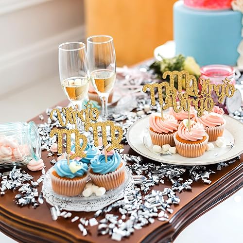 Miniatura 4 de 12 adornos para tartas Virgo, gran energía Virgo/Virgo, decoración para tartas, 12 constelaciones de Virgo, agosto, septiembre, cumpleaños,