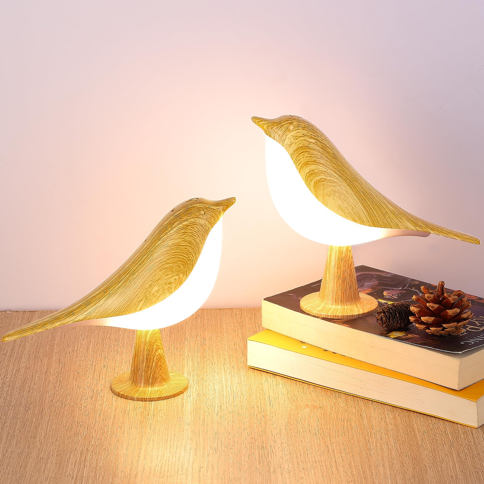 Haotao - 2 Lámpara de escritorio - LED Luz Nocturna Infantil - Lampara Regulable Táctil Para Dormitorio - Con 3 Modo de Luz - Recargable por USB - Regalo Para Niños/Adulto
