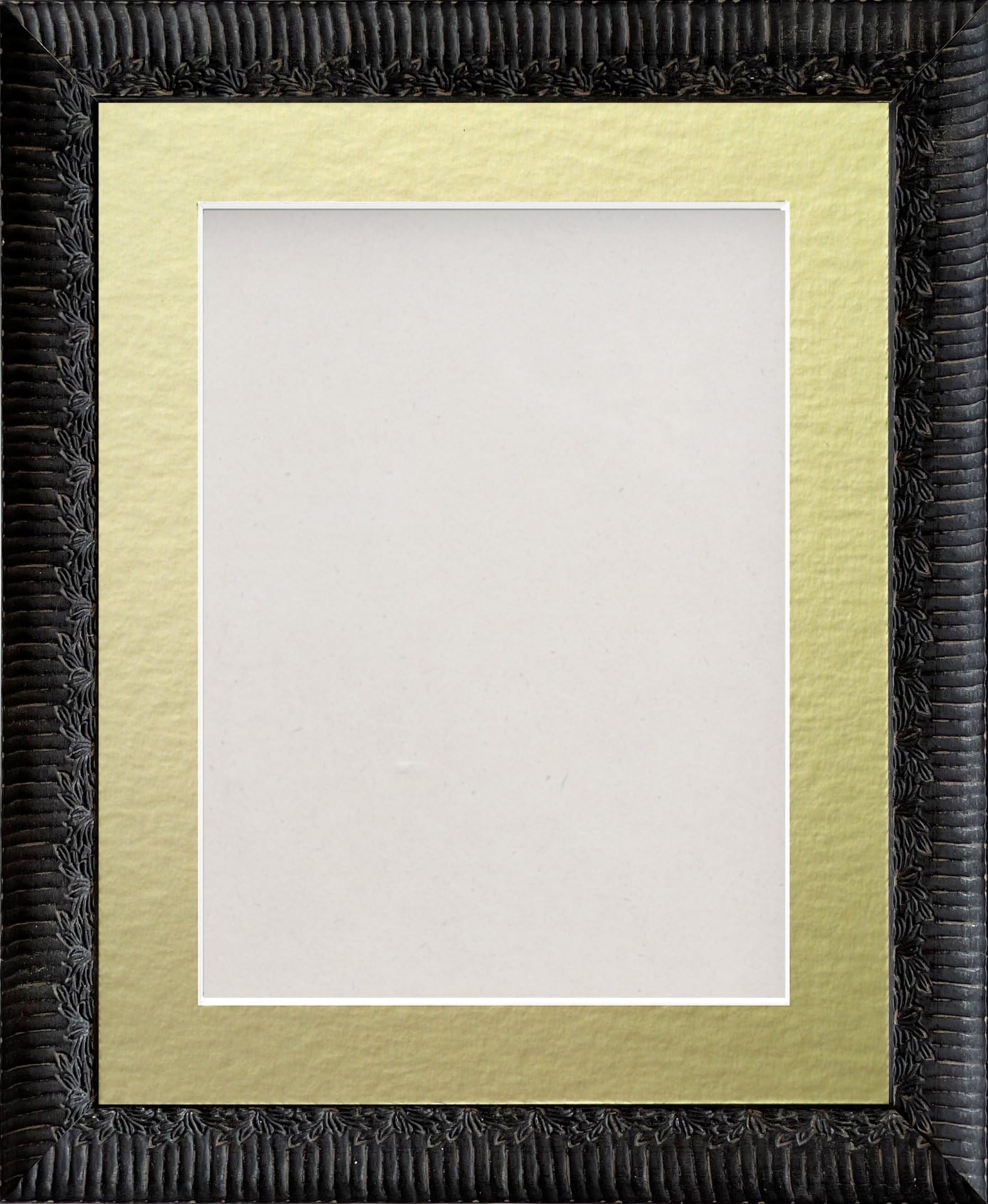 Frame Company Gold Boleyn Black Ornate Decorative Wooden A3 Frame With Mount For Image A4 *Choice Of Sizes And Colours* Fitted With Real Glass