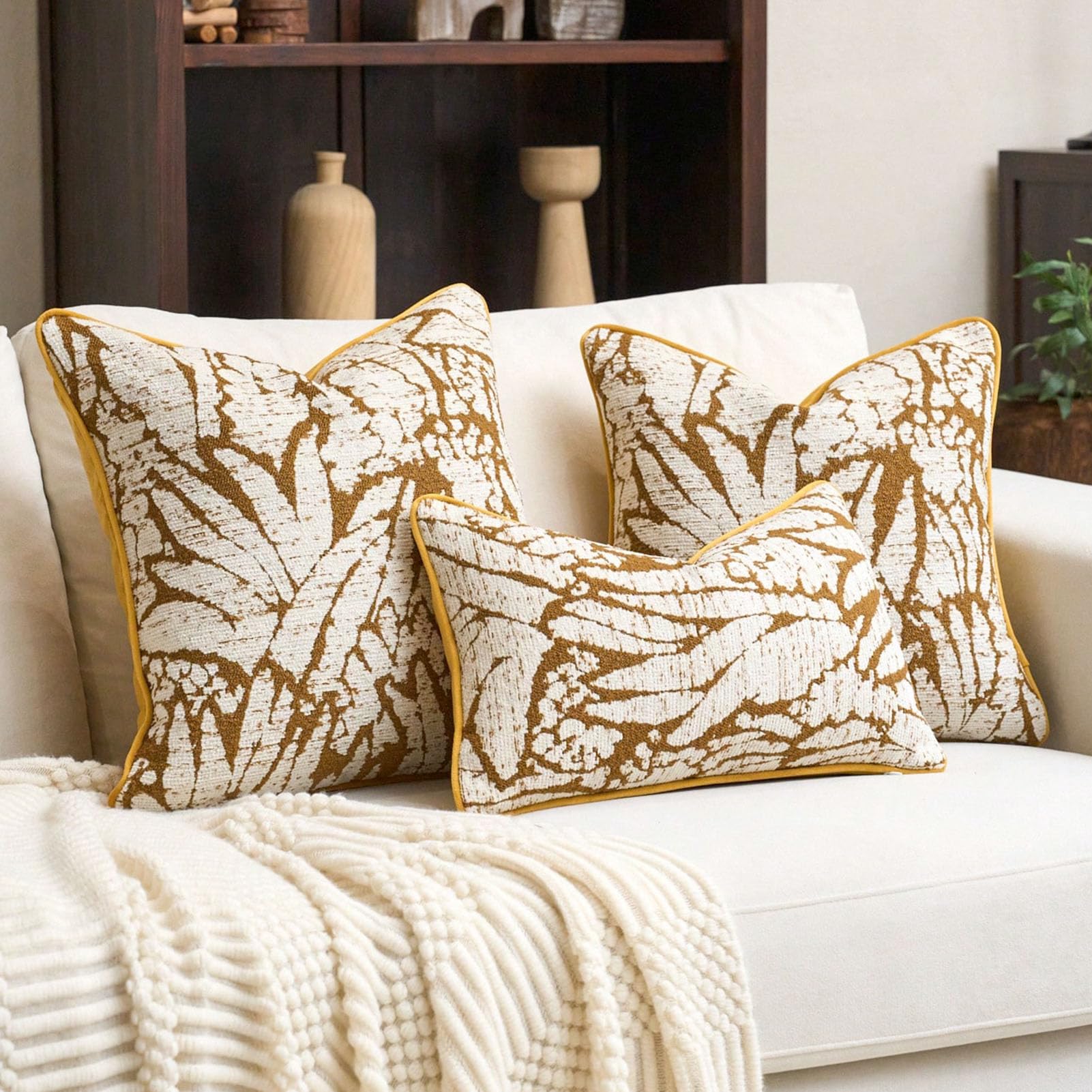 Jeanoko Fodere per Cuscini Eleganti Fodere per Cuscini Boho Gialle e