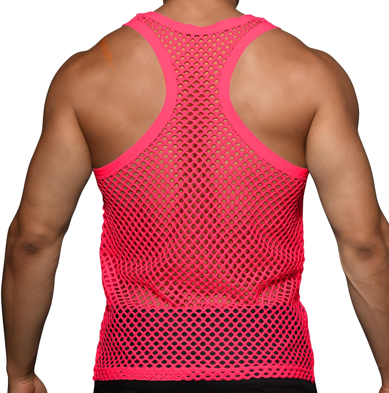 Beotyshow Mens Mesh Fishnet Tank Tops Fitted Sleeveless Night Club Style Muscle Top Summer Workout Beach Shirts - Image 2