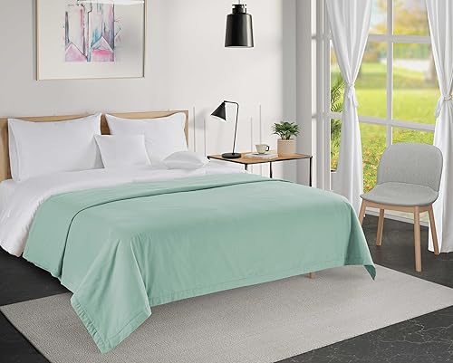 Miniatura 2 de LANE LINEN Mantas tamaño Queen para cama, manta clásica de 3 capas 100% algodón, ligeras, refrescantes para personas que duermen con calor, suaves y