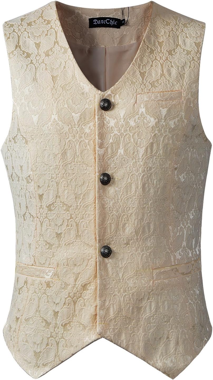 DarcChicMens Gothic Vest Waistcoat Steampunk Victorian