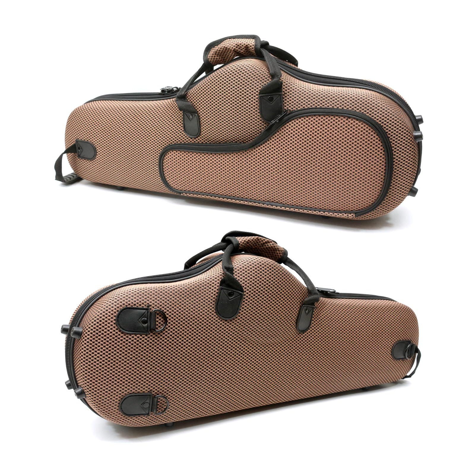 Custodia professionale per sassofono contralto, in nylon con tracolla, leggera e resistente, per sassofono contralto, custodia per accessori (marrone)