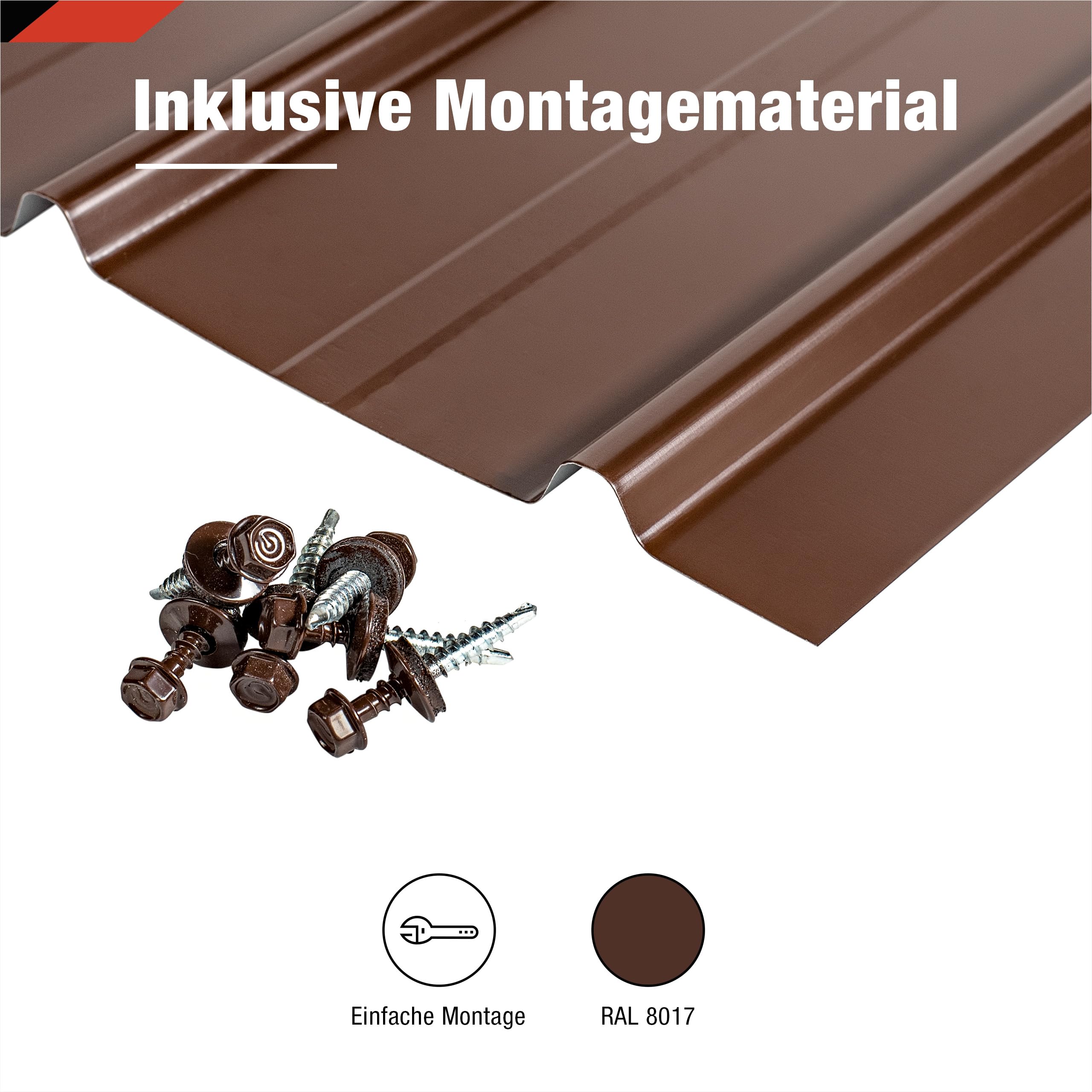 SMART Trapez-Abdeckblech Profilblech 0,3 mm 125 x 45 cm 6,75 m² Braun