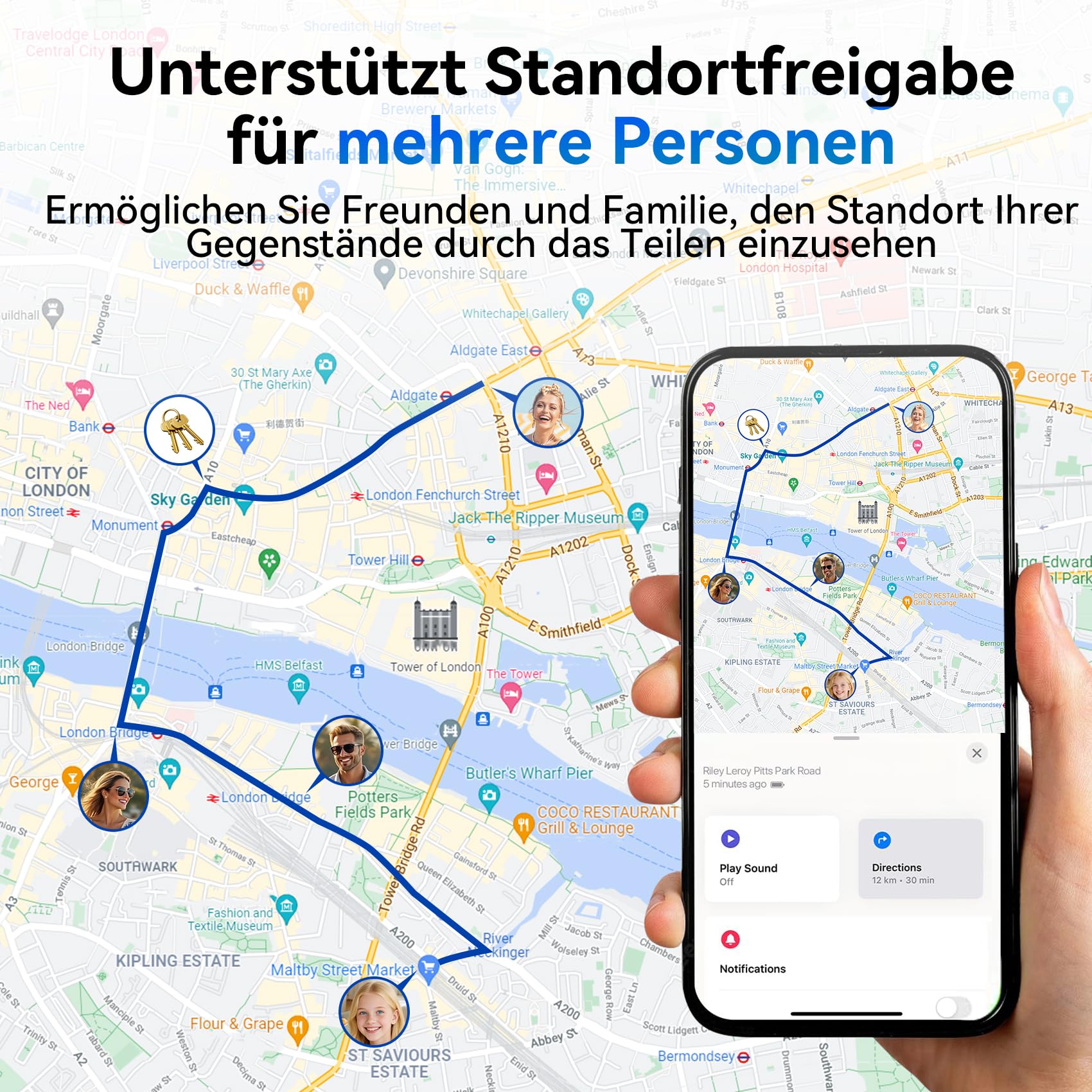 GPS Tracker für Auto,Magnetischer GPS Tracker ohne ABO,Fahrzeuge Echtzeit Tracker Kompatibel mit iOS und Android,Langlebige Batterie, IP68 Wasserdicht,Versteckter Tracker für Auto (Schwarz)