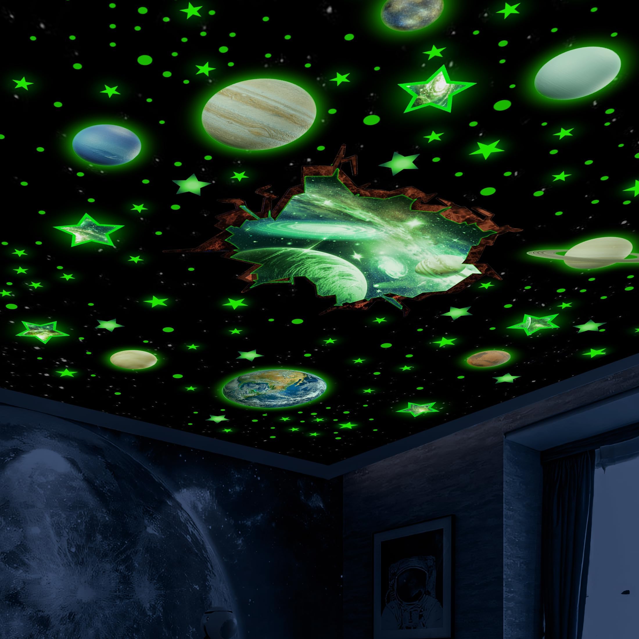 Robmoda Stars and Wall Decals Glow in The Dark