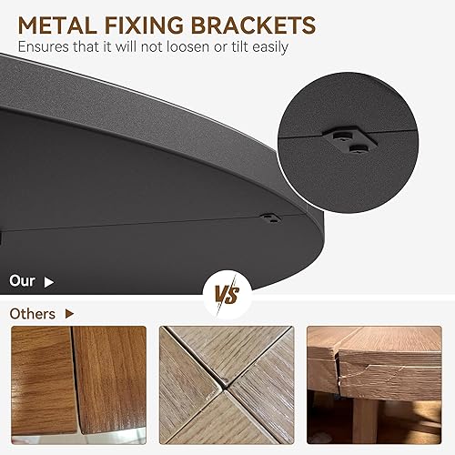 Miniatura 5 de GarveeHome Juego de mesa de comedor redonda grande de 47 pulgadas para 4 a 6, mesa de comedor de granja con parte superior y patas de madera para el