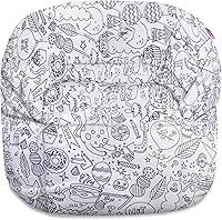 Vista 685 de Posh Creations Puf estructurado cómodo para jugar, leer y ver la televisión, Malibu Lounge, tela de lona para colorear, criaturas
