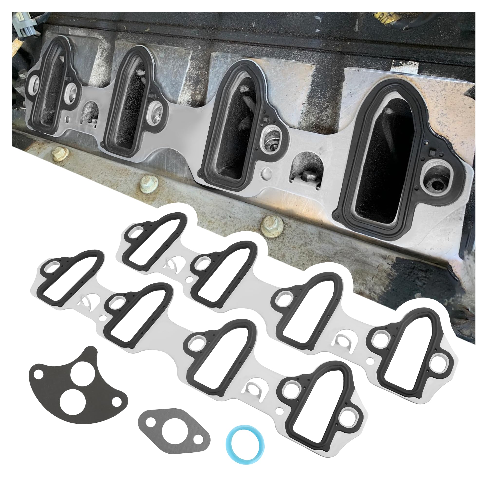 2PCS Intake Manifold Gasket Replacement OEM#MS98016T,Car Manifold Gasket for Sealing Cooling Lanes,Durable Intake Gaskets Set Compatible with Silverado,Cadillac,Escalade