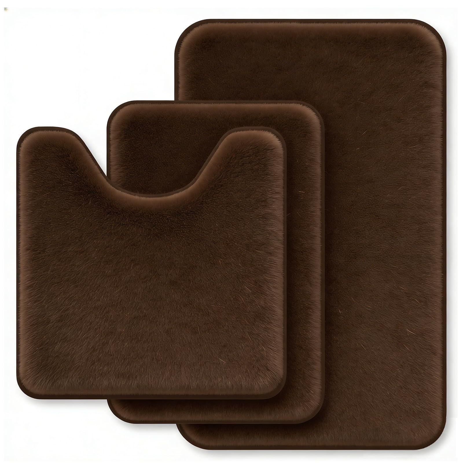 RUN HELIX Bathroom Rugs Sets 3 Piece, Soft Absorbent Memory Foam Bath Mats Set, Dry Fast Bath Mat, Machine Washable Bath Rug Set for Bathroom （