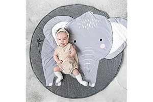 Adorable Elephant Tummy Time Rug for Sensory Exploration and Development