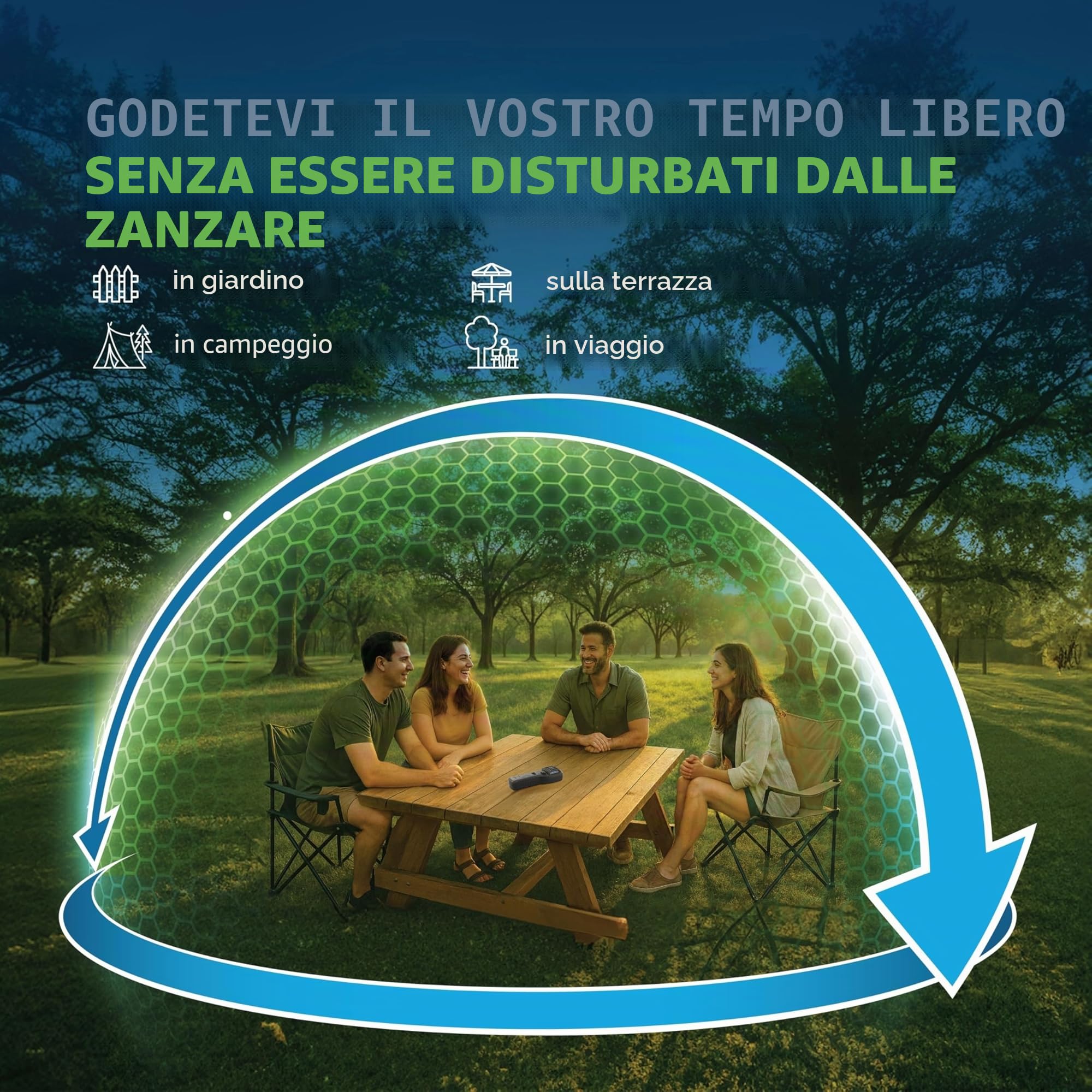 THERMACELL Diffusore anti zanzare e zanzare, tigri – esterno, giardino, terrazza – senza fili, Nomade – zona di protezione 20 m² – effetto rapido – inodore – ricariche non incluse – bianco