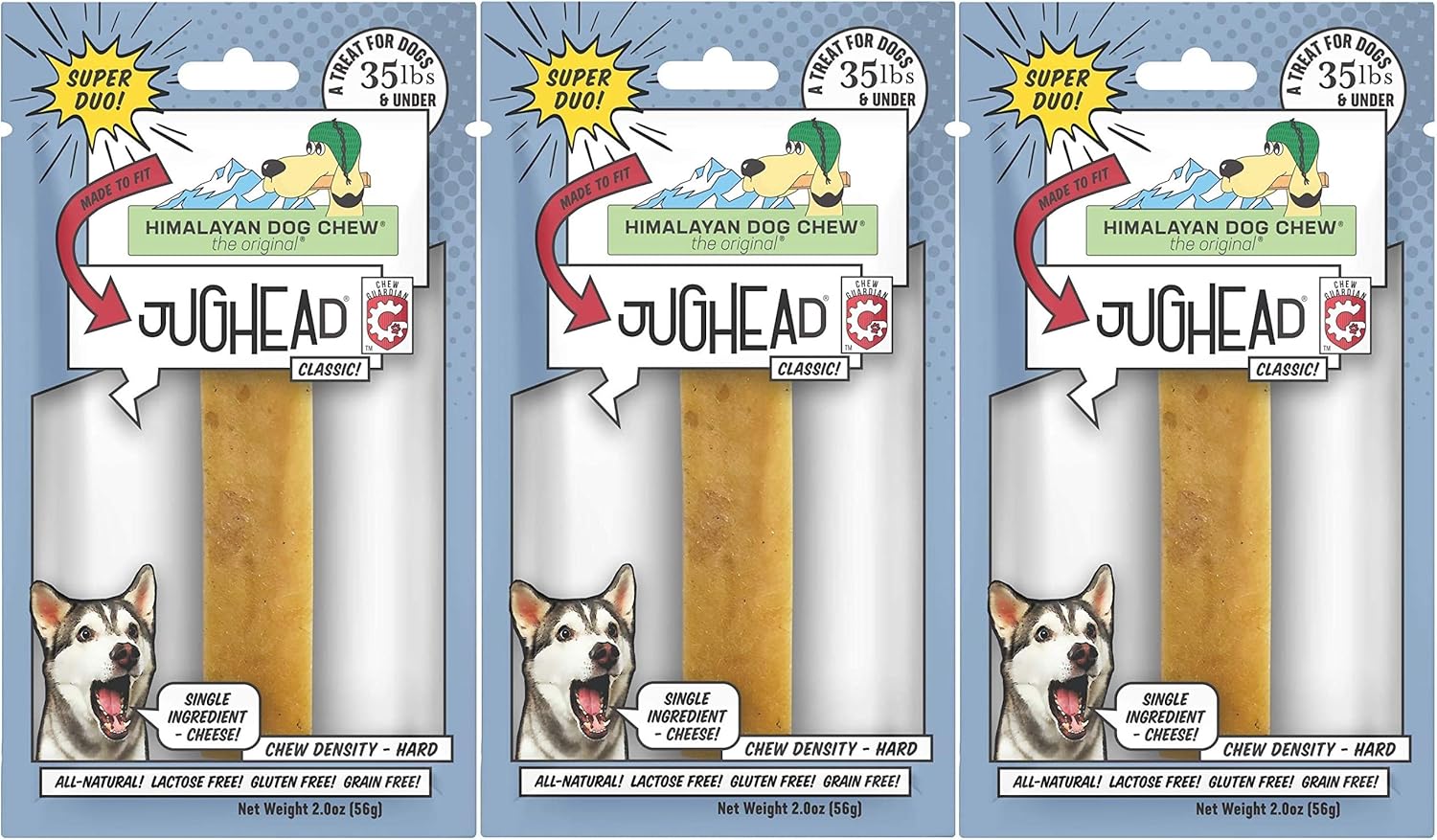 3 Pack of Jughead Insert Dog Chew Treats, Classic, for Use with Jughead Toys