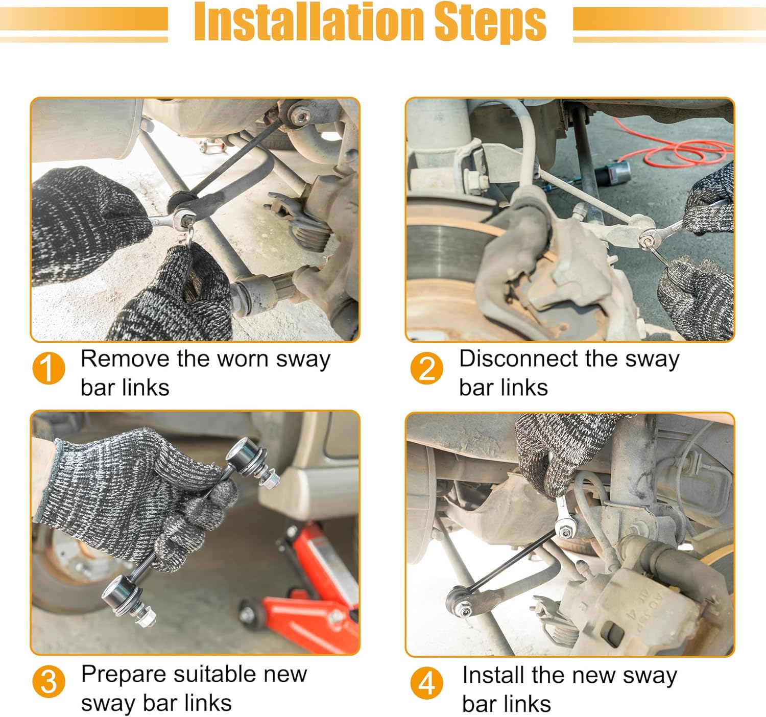 X AUTOHAUX 2pcs Front Sway Bar Links K7275 Suspension Stabilizer Bar Link Kit for Ford Explorer 1995-2010 for Mercury Mountaineer 1997-2010 2L2Z5K483BA