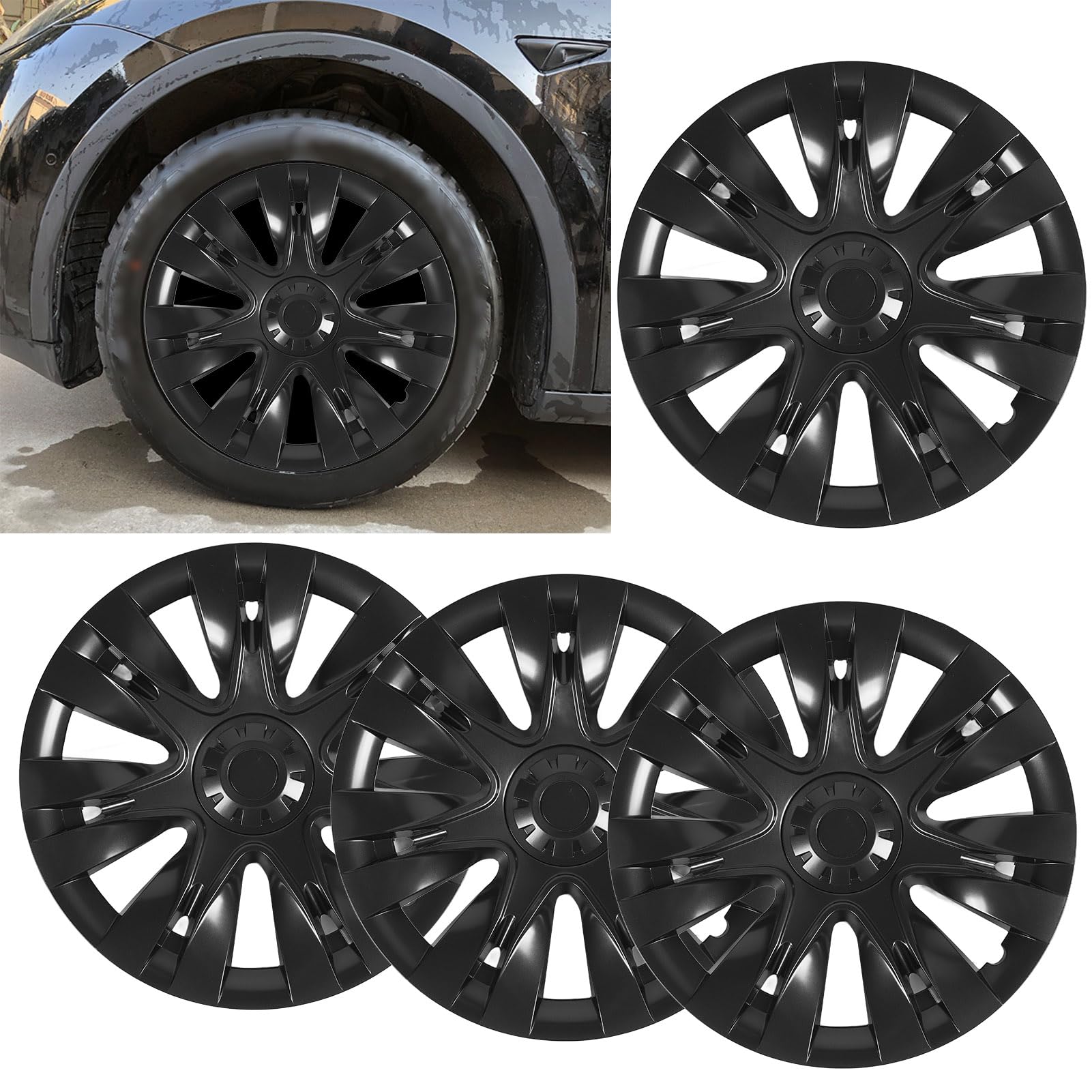 Amazon.co.jp: XTevu 4 ピース高光沢ブラック 19 インチホイール