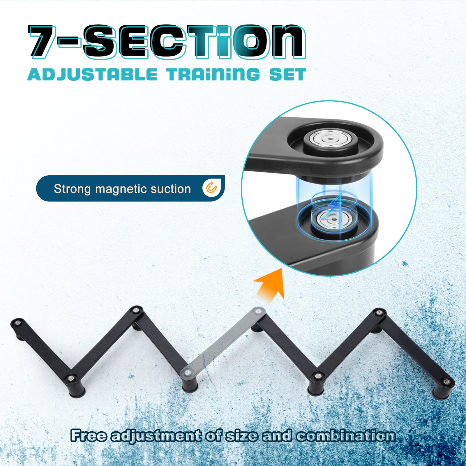 BOOSTEADY Entrenador de Manejo de Palos de Hockey de 5 Secciones Magnético Ajustable