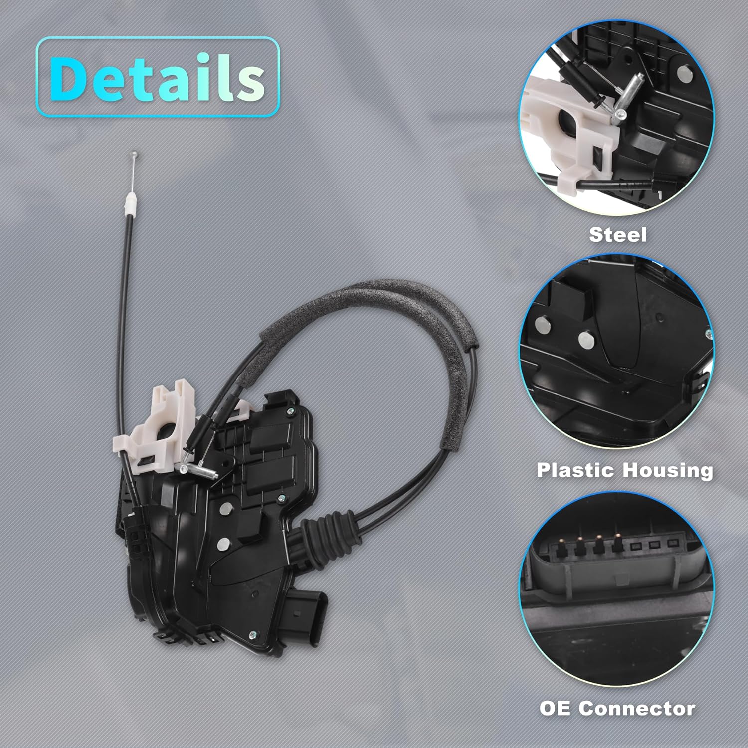X AUTOHAUX Replacement Front Right Passenger Side Power Door Lock Actuator Motor with Cable for Kia Sorento 2009 2011-2014 Door Latch Actuator Assembly Replace No.813202P020 Black