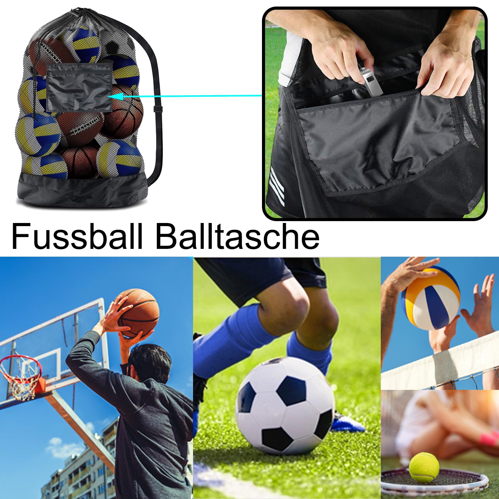 Sac À Dos Avec Cordon De Serrage, Grande Football Sac Natation, Sac Gym