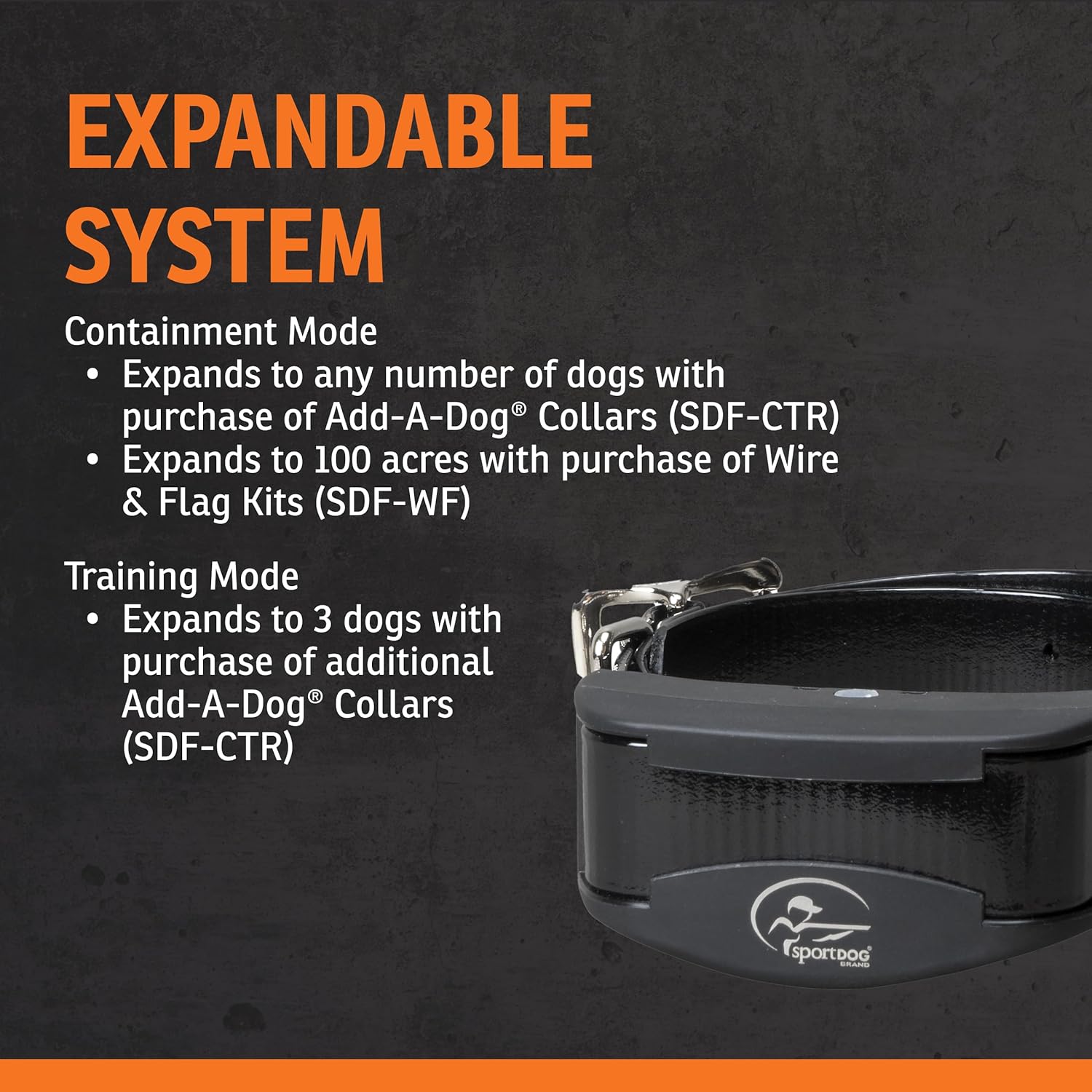 SportDOG Contain + Train System - Creates Secure Play Area - Adjustable Neck Collar - Electric Fence - Durable Fencing - Waterproof - Covers 1 1/3 Acres, 1 Collar