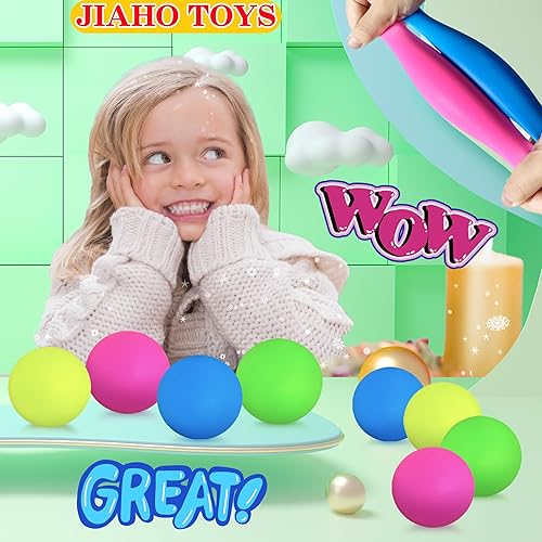 Miniatura 4 de 4 bolas de estrés que brillan en la oscuridad para niños, adolescentes y adultos, bolas adhesivas de 2.4 pulgadas, juguetes blandos para recuerdos